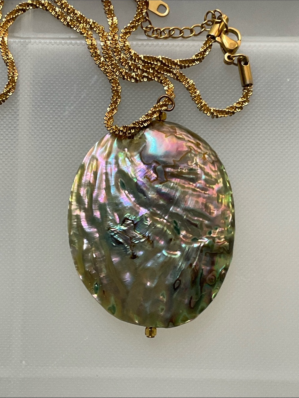 ⚫️Brand New Iridescent Abalone & MOP Pendant Necklace